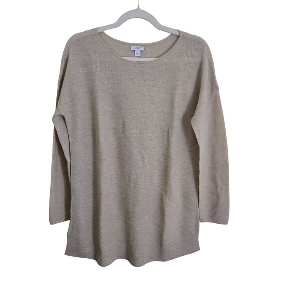 J. Jill Washable Merino Wool Boat Neck Lightweight Neutral Beige Tunic Size S - Picture 1 of 6
